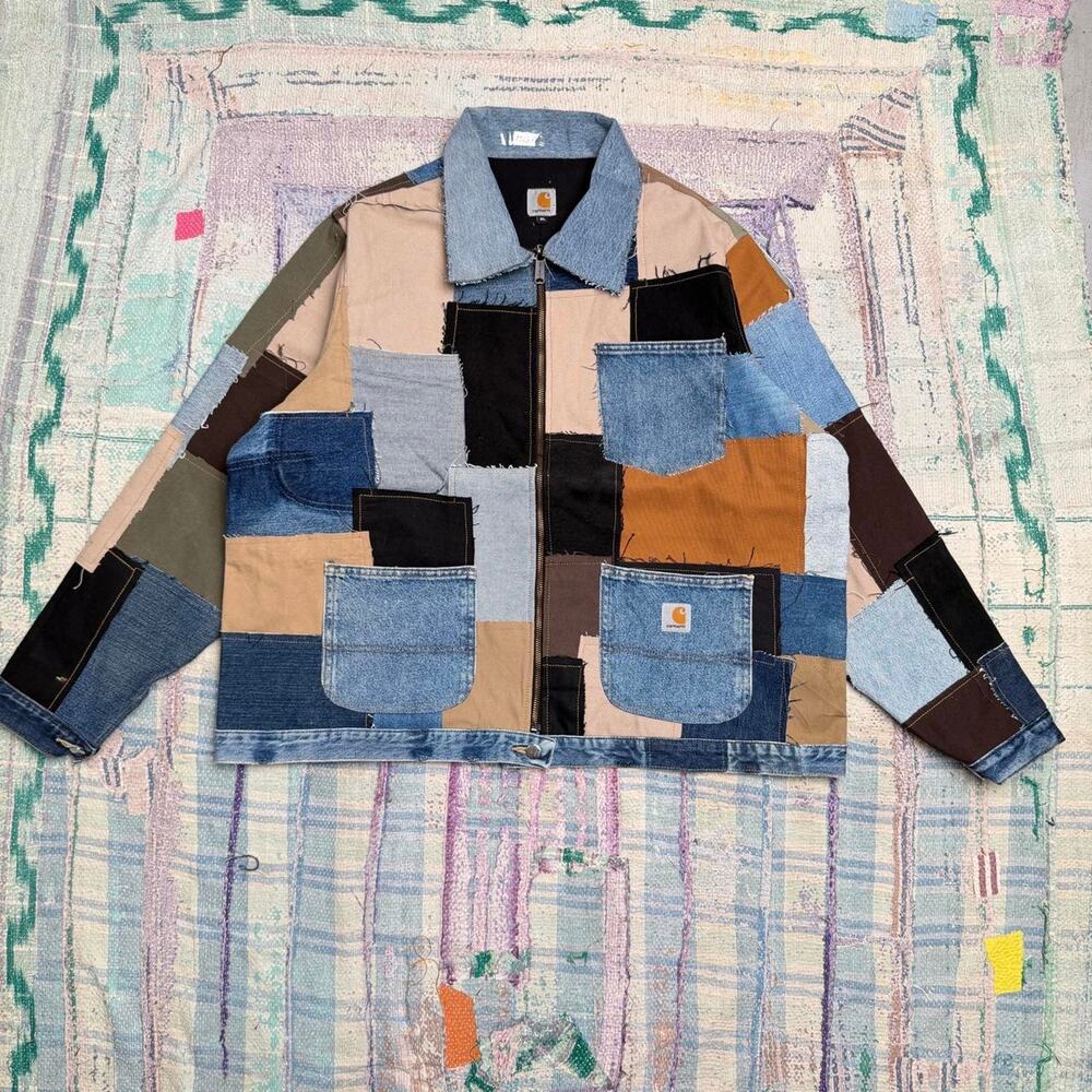 Custom upcycled carhartt chore jacket XL